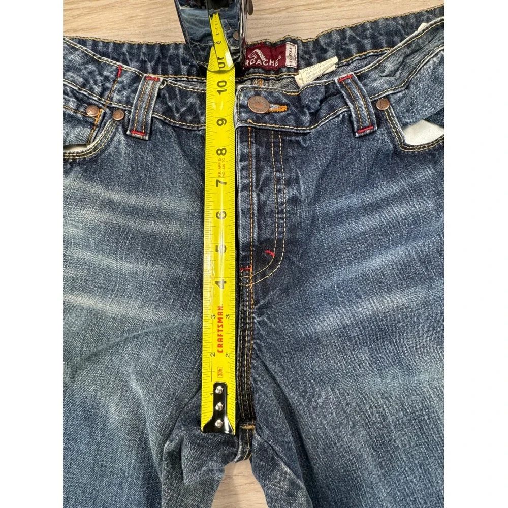 Vintage Jordache Lo-Rise Flare Jeans Women 15/16 Blue Dark‎ Wash Button Fly